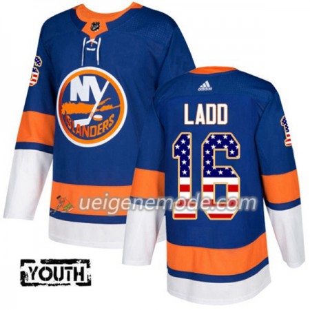 Kinder Eishockey New York Islanders Trikot Andrew Ladd 16 Adidas 2017-2018 Blue USA Flag Fashion Authentic